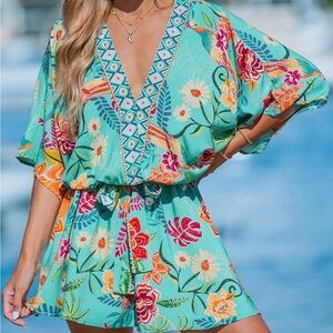 Cupshe Tropical Dolman sleeve mini dress
